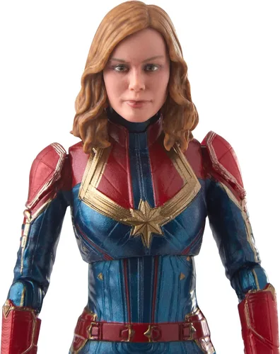 Vista 4 de Marvel Capitán Marvel - Figura de disfraz de Capitán Marvel de 6 pulgadas para coleccionistas, niños y fanáticos Marvel Legends - Figura de acción