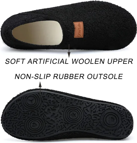 Vista 4 de Scurtain Pantuflas unisex con suela de goma para adultos