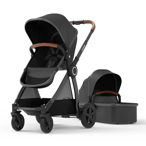Vista 13 de Mompush Ultimate2 Cochecito de bebé, Cochecito convertible premium de tamaño completo para niños, Asiento reversible con ajuste de reclinación