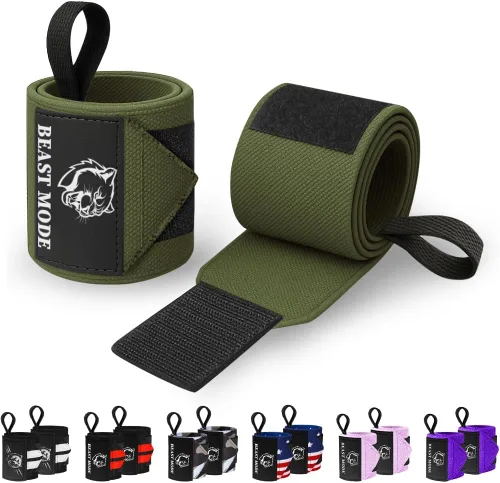 Vista 35 de TECEUM Weightlifting 18" & 12" Wrist Wraps with Thumb Loop – Heavy Duty Wrist Workout Braces for Men and Women – Ideal for Powerlifting, Strength