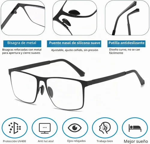 Vista 3 de Progressive Multifocus Reading Glasses for Women and Men Photochromic Readers Anti-Blue Light Multifocal Sunglasses