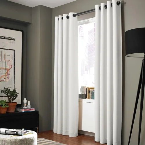 Vista 28 de Gorgeous Home - Panel de cortina de ventana de lino K92 de 1 pieza, liso, con ojales de bronce, 3 capas de forro de espuma, 100% térmica