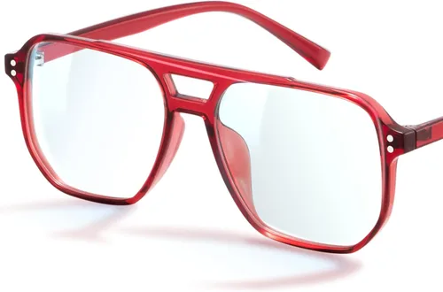 Vista 11 de livho Retro Aviator Blue Light Blocking Glasses for Women Men with Soft Case, Trendy Rectangle Computer Eyeglasses