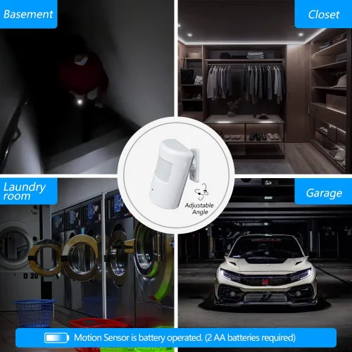 Vista 7 de Control de luz activado por movimiento enchufable mejorado, juego de detector de movimiento inalámbrico y enchufe Souphran, sin cableado, rango
