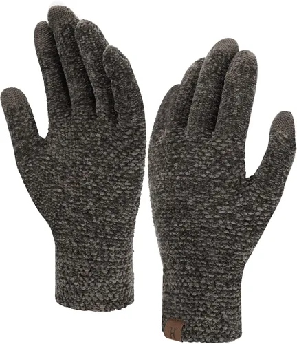 Vista 12 de FZ FANTASTIC ZONE Guantes de invierno con pantalla táctil para mujer para clima frío, guantes de punto cálidos de chenilla Beige