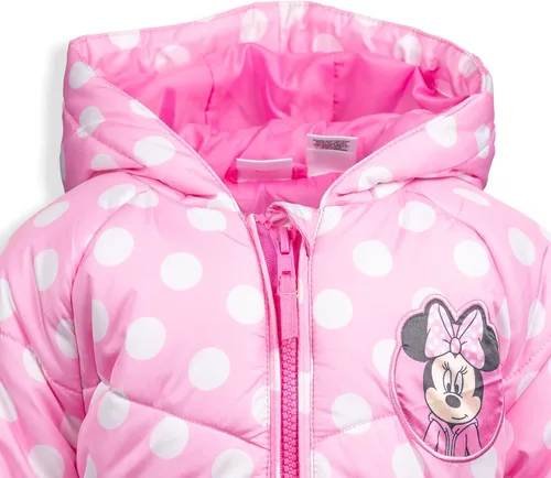 Vista 4 de Disney Minnie Mouse - Abrigo de invierno para niñas, chaqueta acolchada para niños pequeños