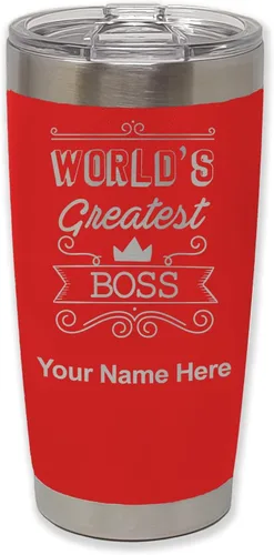 Vista 34 de LaserGram Vaso aislado al vacío de 20 onzas, con grabado personalizado incluido (negro)