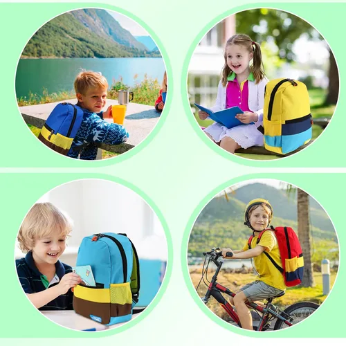 Vista 6 de Amylove Mochila para niños preescolares, 6 unidades, a granel, bolsas de jardín de infantes, Como se muestra en la imagen, Estilo lindo