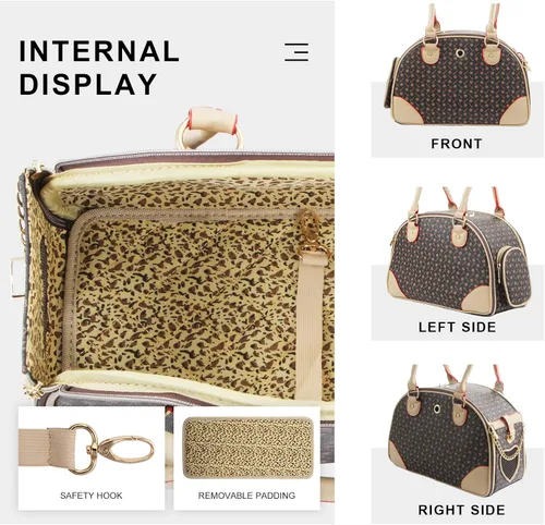 Vista 4 de Bolso de cuero de la PU del bolso del perro del bolso del perro del bolso del gato del bolso del bolso del bolso del animal doméstico del gato