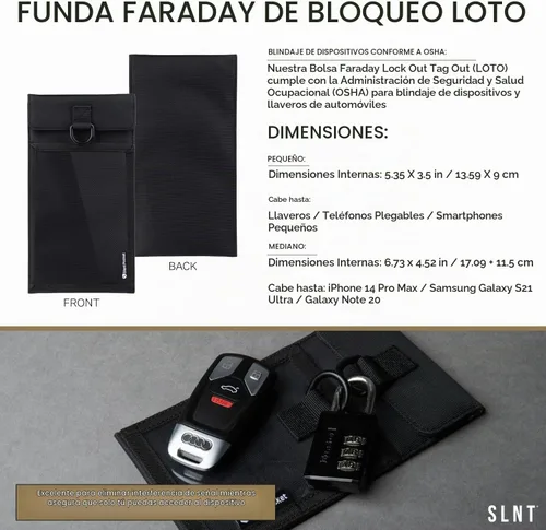 Vista 2 de SLNT Faraday - Funda para teléfono, con bloqueo de etiqueta, bolsa