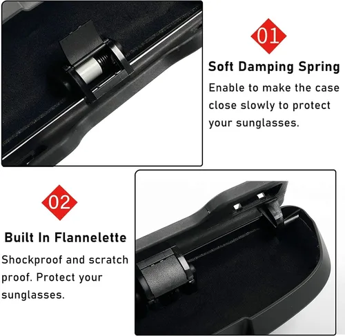 Vista 4 de Yumzeco Soporte para gafas de sol BMW, Negro (Fit : BMW F30 F31 F80 F34 F10 F11 F25/G20 G30 G31 G32 G11 G12 G01 G05 G07) BMW Sunglasses Case