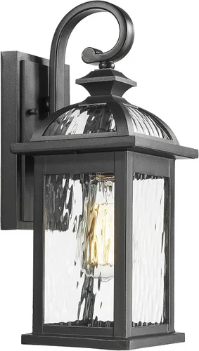 Vista 23 de Darkaway Accesorios de iluminación exterior para montaje en pared, aplique de pared al aire libre con vidrio sembrado, impermeable, accesorio