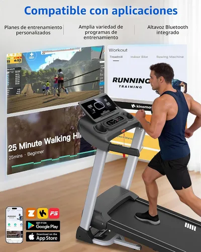 Vista 6 de Cinta de correr inclinada para el hogar, cinta de correr con 18% de inclinación automática, resistente capacidad de 400 libras, máquina de correr