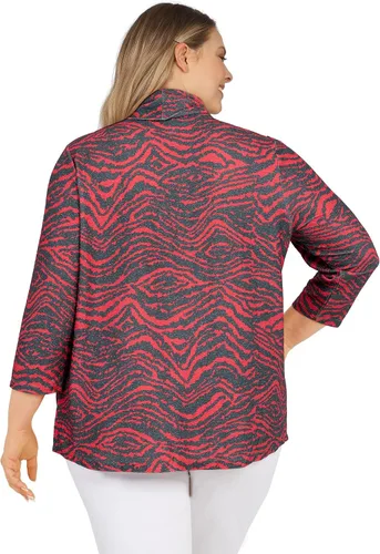 Vista 2 de Ruby Rd. Top metálico de rayas de cebra para mujer de talla grande