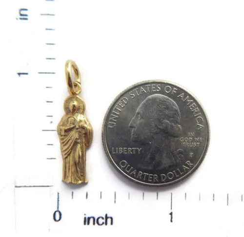 Vista 2 de 14k Yellow Gold Classic Saint Judas Thaddaeu/San Judas Tadeo/St. Jude Pendant #7