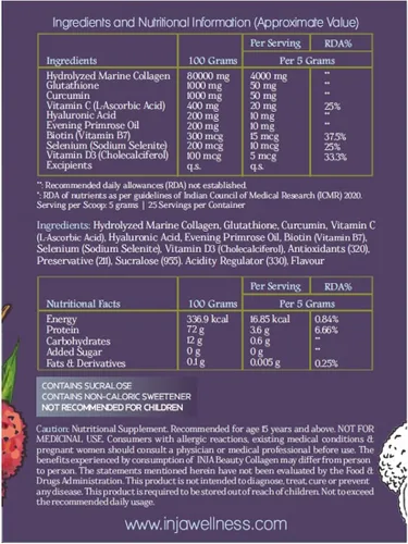 Vista 7 de INJA Wellness Beauty Marine Suplemento de colágeno para mujeres, hombres, vitamina C colágeno con formulación japonesa, articulaciones saludables