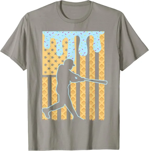 Vista 27 de Camiseta de béisbol Drip Boys Dripping Ice Cream Baseball American Flag, Negro -, Pequeña