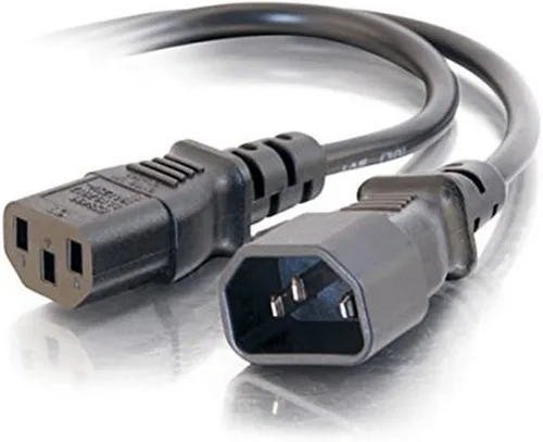 Vista 105 de Cable de alimentación C2G, cable de extensión corto, cable de extensión de alimentación, cable de alimentación de bloqueo, 10A, 250V, negro, 1 pie