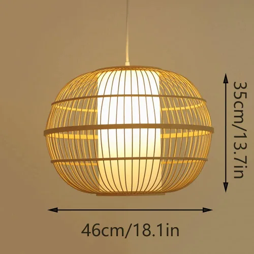 Vista 6 de Weaving Bamboo Pendant Light Medieval Lantern Lampshade Hollow Retro Chandeliers Ceiling Industrial Chandelier Lights Hanging Decorations Rustic