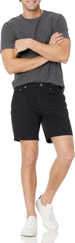 Vista 4 de Tienda Essentials Pantalón corto ajustado para hombre con entrepierna de 7 pulgadas y 5 bolsillos