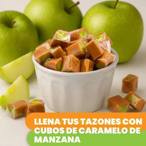Vista 4 de Caramel Candy, Apple Filling, Caramels Individually Wrapped - 2 Lb Pack