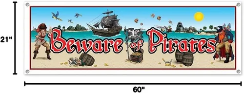 Vista 2 de Cartel de fiesta Beware Of Pirates con diseño
