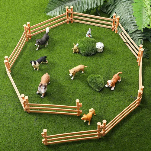 Vista 6 de Sumind 40 piezas de accesorios de esgrima de corral de caballo, juego de plástico para valla de granja, juguete de valla de granja para granero