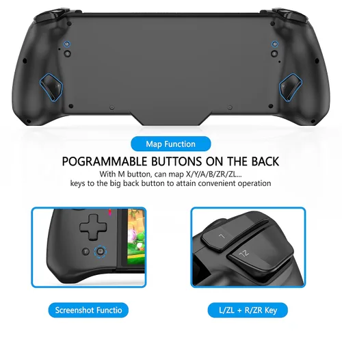 Vista 8 de RREAKA Wireless Switch Controllers for Nintendo SwitchOLED Controller, Ergonomic Handheld Mode Controller with 9 Lights Color, One Piece Joypad