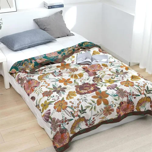 Vista 134 de MSGKV - Manta bohemia/primaveral de algodón para sofá y sala de estar, de gasa acogedora, de 50 x 60 pulgadas 50"x60" Cotton Throw, Woven Bird
