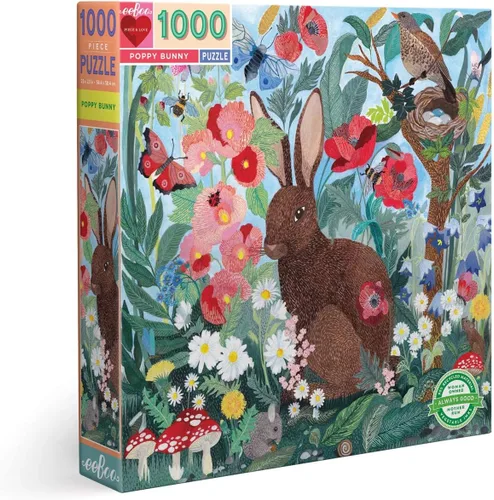 Vista 19 de eeBoo Rompecabezas de 1000 piezas con diseño de gato de naturalista para adultos, cuadrado de 23 x 23 pulgadas, fabricado con tablero reciclado