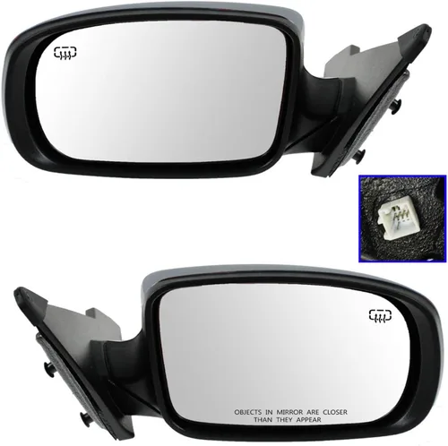 Vista 182 de TRQ Conjunto de 2 piezas de espejo lateral para conductor y pasajero, ajuste eléctrico, sin calefacción, sin memoria, color negro, compatible