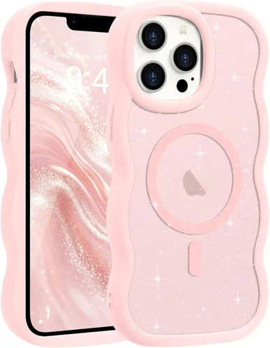 Vista 90 de Pepmune - Funda para iPhone 12 Pro Max con marco ondulado y estructura rígida, color mate claro, cubierta trasera unisex, compatible con Magsafe
