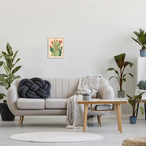 Vista 3 de Stupell Industries Arte giclée enmarcado con vegetación de cactus caprichoso, diseño de Ziwei Li Enmarcado en blanco
