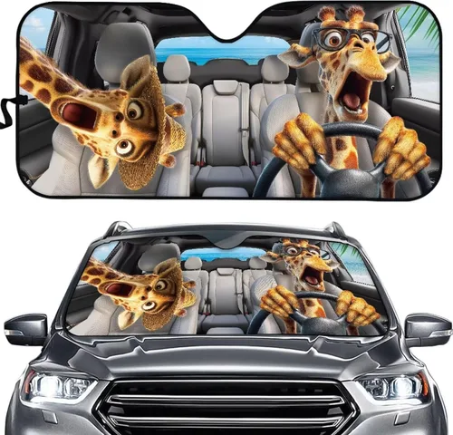 Vista 14 de SEANATIVE Parasol divertido para parabrisas de automóvil, protección contra rayos UV, protector de ventana delantera, diseño de ojos enojados