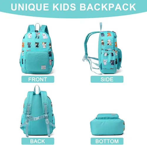 Vista 5 de VASCHY - Mochila preescolar para niños y niñas, liviana, resistente al agua, con correa en el pecho