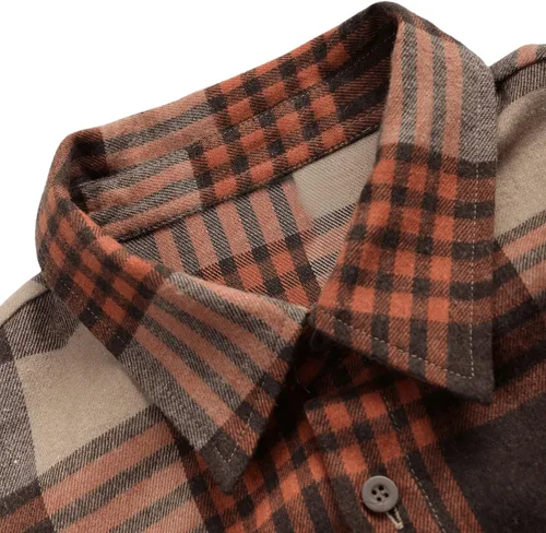 Vista 5 de Floerns Camisas de franela a cuadros para hombre, de manga larga, ajuste regular, con botones