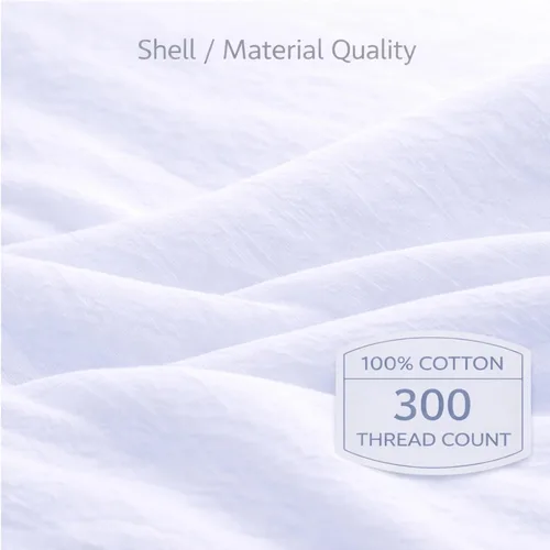 Vista 5 de Continental Bedding Harmony White Goose Down Pillow 550 Fill Power Medium Loft 100% algodón 300 hilos Shell tamaño estándar 1 paquete fabricado