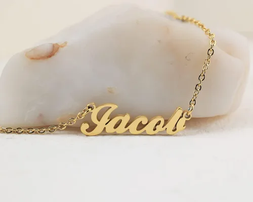 Vista 3 de Collar con nombre grabado personalizado para mujeres amigas