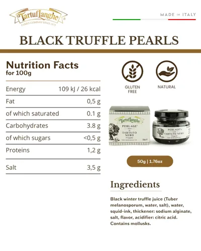 Vista 2 de TartufLanghe Trufa Perlage - Caviar de trufa Luxury Italian topping made with real black winter truffle juice. Add to pasta, risotto, eggs, sushi