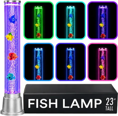 Vista 9 de Tubo de burbujas sensorial de lámpara de medusas, 6 LED que cambian de color, 1.9 pies Jellyfish