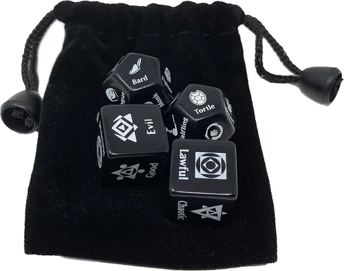 Vista 6 de Citadel Black Juego de dados aleatorizadores de personajes: aleatoriza clase, raza y alineación para personajes o NPC, hecho para Calabozos