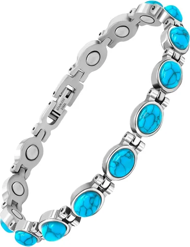 Vista 19 de JEROOT Pulseras magnéticas de ultra resistencia, pulsera para mujeres y hombres, imanes de neodimio de 3500-6000 Gauss, joyería de regalo de terapia