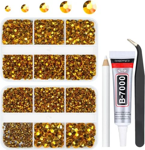 Vista 16 de qiipii Diamantes de imitación de resina AB verde aguamarina con pegamento B7000 para manualidades deslumbrantes de 2mm-6mm piedras gelatinosas