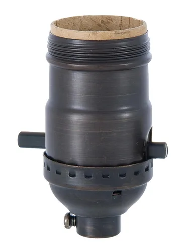 Vista 3 de B&P Lamp® Enchufe de lámpara de estilo eléctrico temprano de latón, acabado de latón antiguo, función de encendido/apagado, carcasa de rosca uno