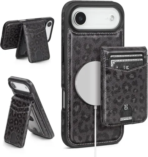 Vista 95 de SkyEagle - Funda tipo cartera compatible con MagSafe para iPhone 11, color negro Detachable Magnetic Credit Card Holder,RFID Blocking,PU
