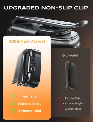 Vista 5 de Zewdov Mini linterna con clip ultra brillante de 500 lúmenes, recargable, 10 modos de manos libres, linterna EDC de bolsillo impermeable, pequeña