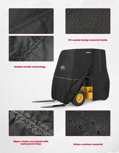 Vista 6 de KEMIMOTO Cubierta para carretilla elevadora, cremallera lateral fácil de conseguir artículos escotilla resistente 420D Oxford compatible