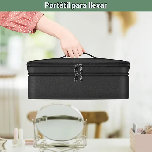 Vista 4 de SITHON Estuche de transporte de viaje de doble capa para Shark FlexStyle/SmoothStyle, bolsa organizadora de almacenamiento resistente al agua