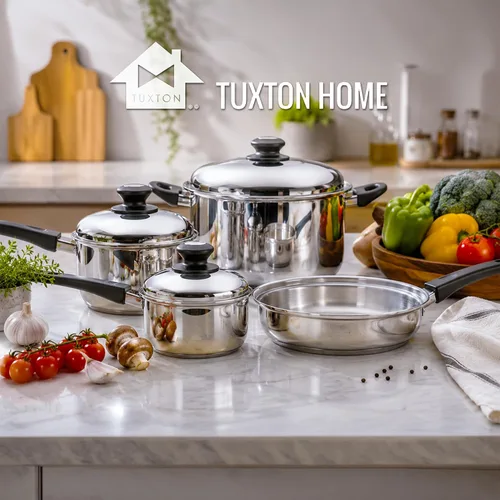 Vista 8 de Tuxton Home Nevada - Cacerola cubierta de 2 cuartos de galón; acero inoxidable, libre de PFTE y PFOA, apta para congelador a horno, compatible