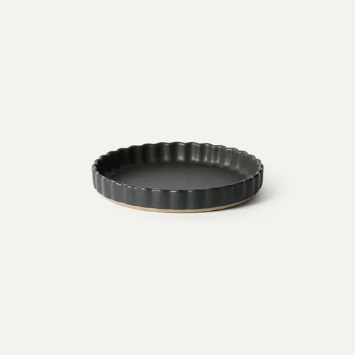 Vista 10 de MORA Molde de cerámica para tartas, fuente grande de porcelana de 9.5 pulgadas para tartas, quiche, pastel, flan, etc. Borde acanalado con volantes